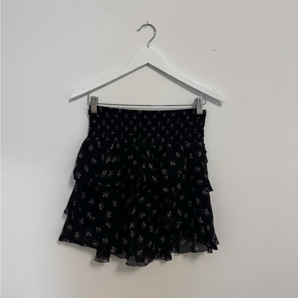 Intermix black floral mini skirt